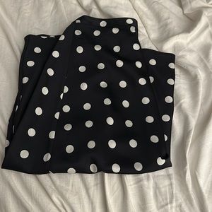 Polka dot business casual skirt semi elastic waist